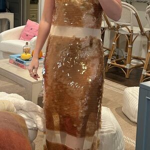 Jcrew Champagne/Rose Gold Sequin Dress